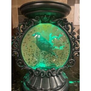 Bath & Body Works Halloween 2022 Musical Raven Swirl Globe 3 wick Candle Holder